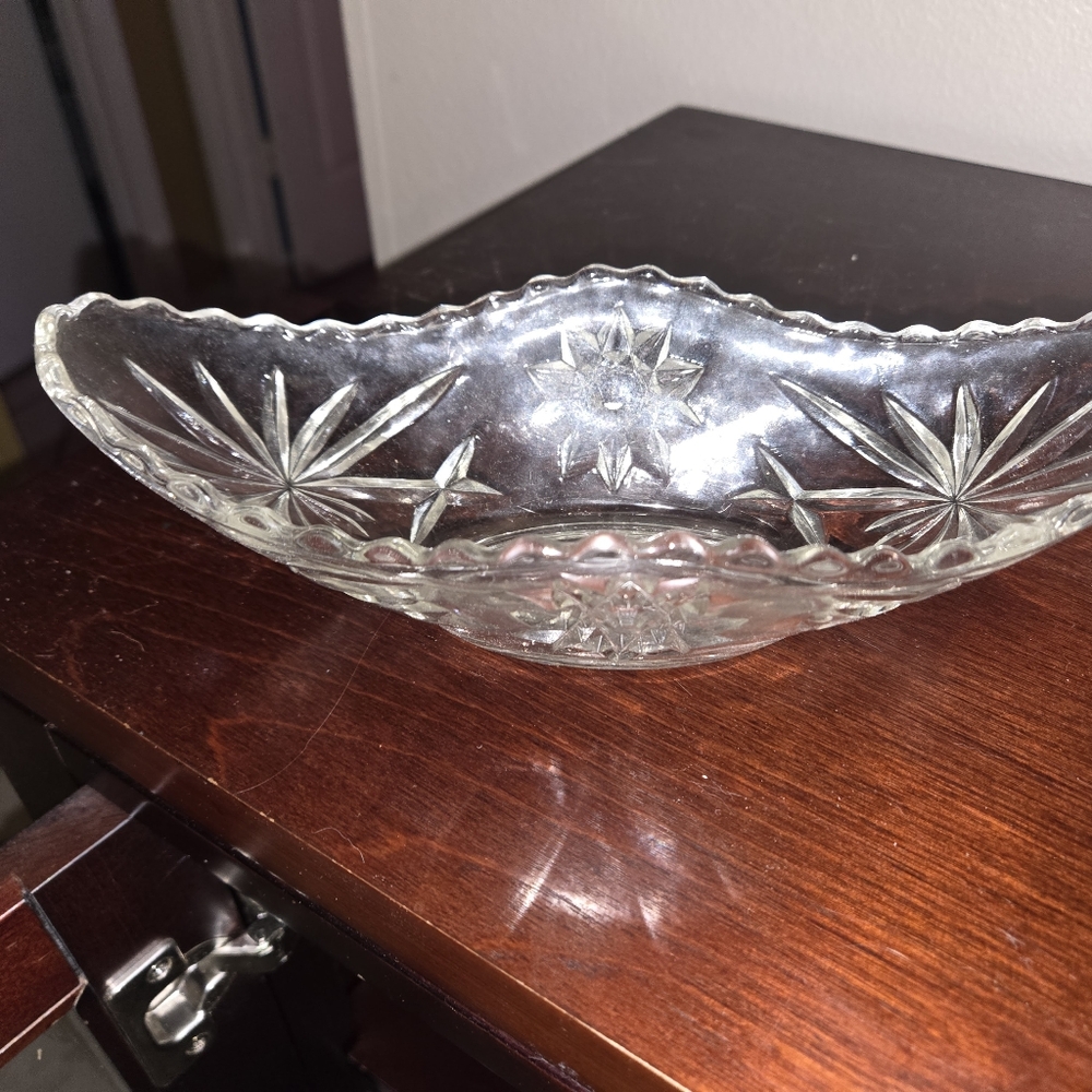 Crystal gravy bowl vintage